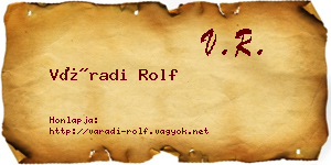 Váradi Rolf névjegykártya